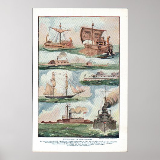 Vechtende Schepen Poster (Voorkant)