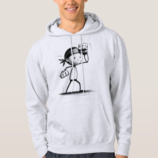Vechtende Stickman Hoodie (Voorkant)