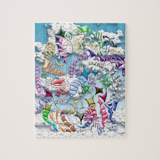 Vechtende Vliegers -- Blauw Legpuzzel (Verticaal)