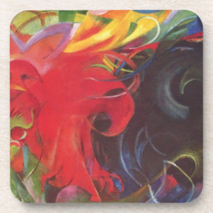 Vechtende Vormen van Franz Marc, Vintage Fine Art Bier Onderzetter