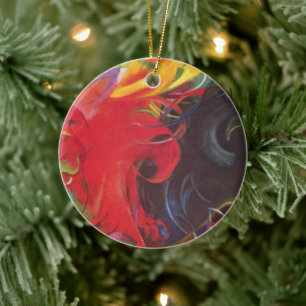 Vechtende Vormen van Franz Marc, Vintage Fine Art Keramisch Ornament