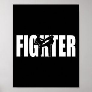 Vechters Mma Kickboksen Muay Thai Mixed Martial Ar Poster