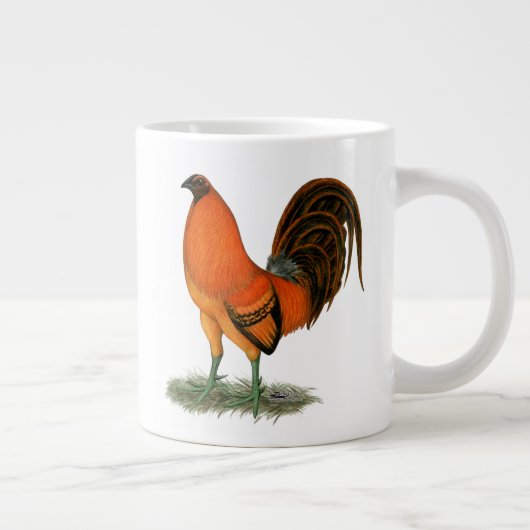 Vechthaantje Ginger Rode Haan Grote Koffiekop (Rechts)
