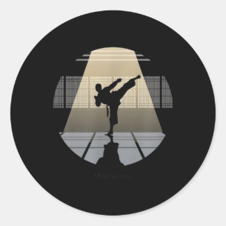 Vechtkunst Discipline Kracht Karate Taekwondo Ronde Sticker