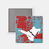 vechtkunst : grunge silhouettes : magneet (Voorkant / Achterkant)