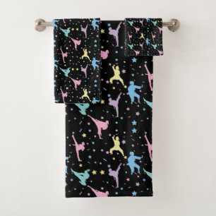 Vechtkunst Karate Abstract Sterren Glitters Bad Handdoek