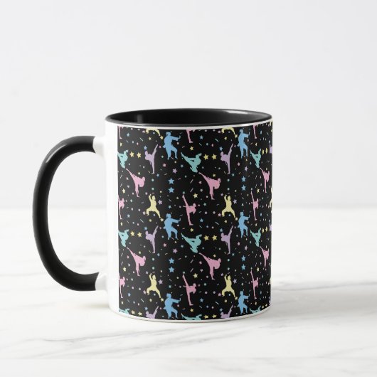 Vechtkunst Karate Abstract Sterren Glitters Mok (Links)