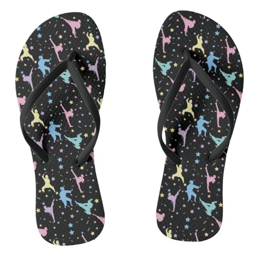 Vechtkunst Karate Abstract Sterren Glitters Teenslippers (Voetbed)