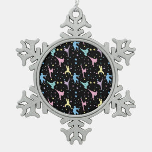 Vechtkunst Karate Abstract Sterren Glitters Tin Sneeuwvlok Ornament