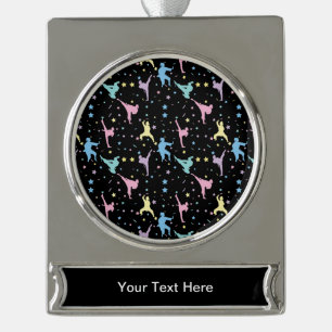 Vechtkunst Karate Abstract Sterren Glitters Verzilverd Banner Ornament