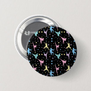Vechtkunst Karate Abstracte Sterren Glitters Ronde Button 5,7 Cm