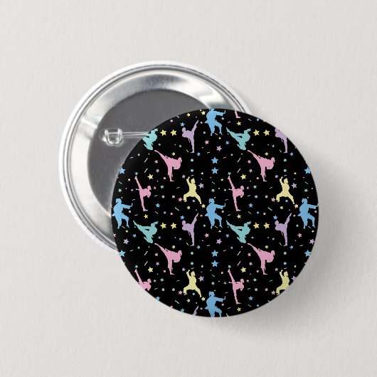 Vechtkunst Karate Abstracte Sterren Glitters Ronde Button 5,7 Cm (Voorkant /achterkant)