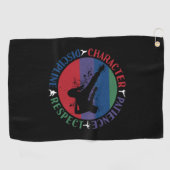 Vechtkunst - Karate Kernwaarden Golfhanddoek (Horizontaal)
