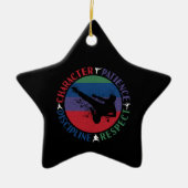 Vechtkunst - Karate Kernwaarden Keramisch Ornament (Voorkant)