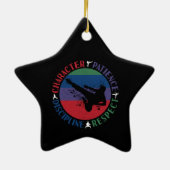 Vechtkunst - Karate Kernwaarden Keramisch Ornament (Achterkant)