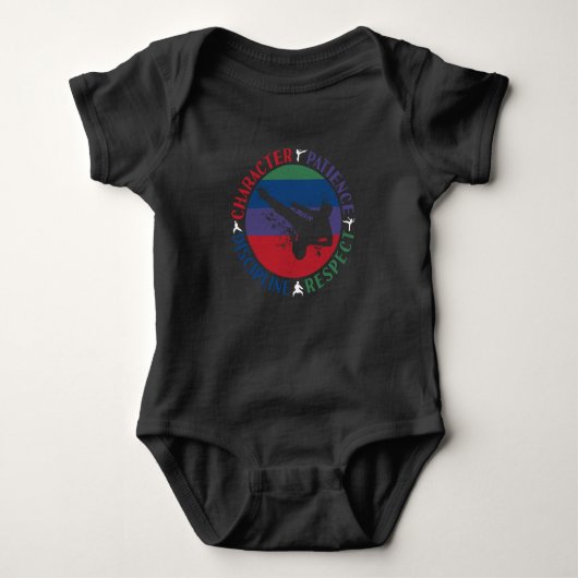 Vechtkunst - Karate Kernwaarden Romper (Voorkant)