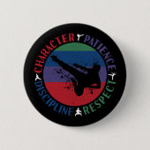 Vechtkunst - Karate Kernwaarden Ronde Button 5,7 Cm (Voorkant)