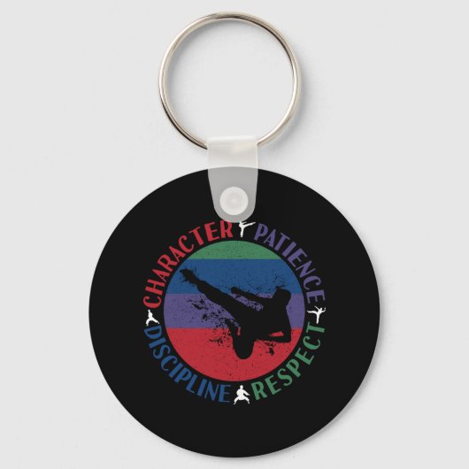 Vechtkunst - Karate Kernwaarden Sleutelhanger (Voorkant)