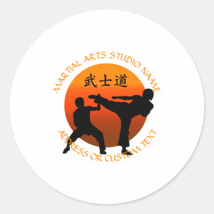 Vechtkunst Karate Taekwondo Kung Fu Studio Eigenaa Ronde Sticker