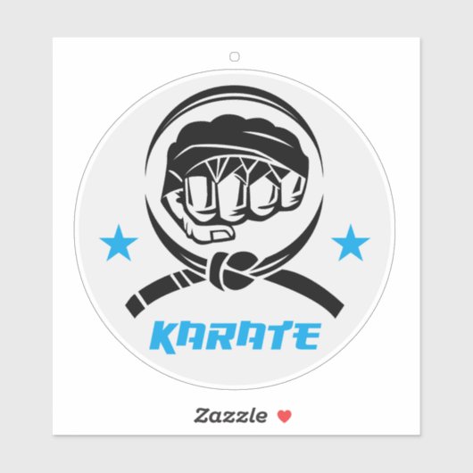 Vechtkunst Karate Zwarte Band Sticker (Vel)