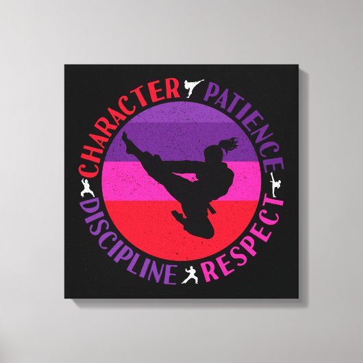 Vechtkunst Kernwaarden - Karate Canvas Afdruk (Voorkant)