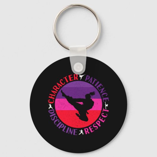 Vechtkunst Kernwaarden - Karate Sleutelhanger (Voorkant)