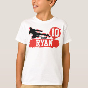 Vechtkunst Ninja Warrior Thema Verjaardags Jongen T-shirt