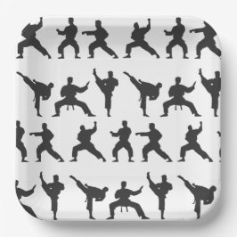Vechtkunst Papieren Borden, Karate Taekwondo Feest Bordje