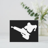 vechtkunst silhouette briefkaart (Staand voorkant)