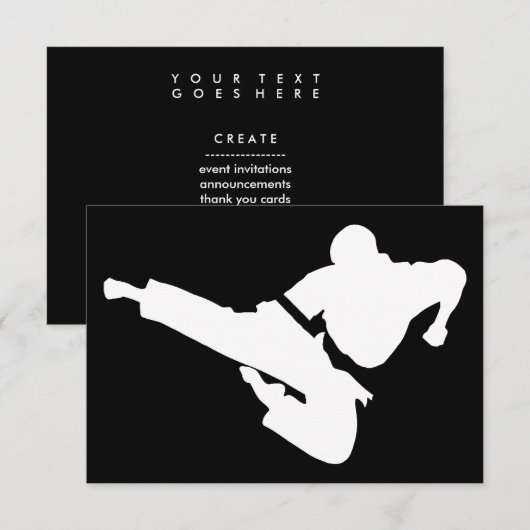 vechtkunst silhouette kaart (Voorkant / Achterkant)
