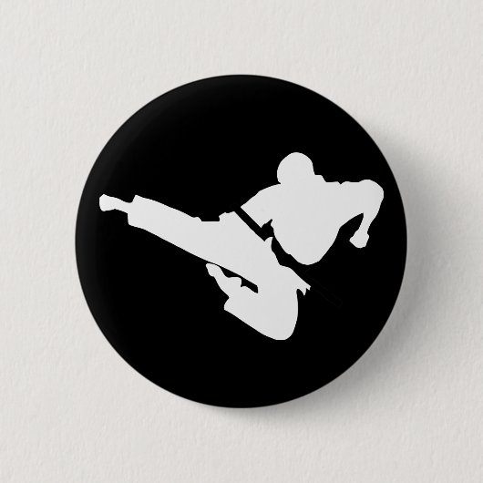 vechtkunst silhouette ronde button 5,7 cm (Voorkant)