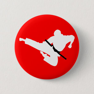 vechtkunst silhouette ronde button 5,7 cm