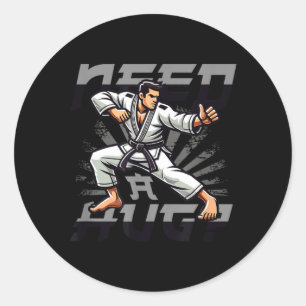 Vechtkunst Vechter Judo Karate Braziliaans Ronde Sticker