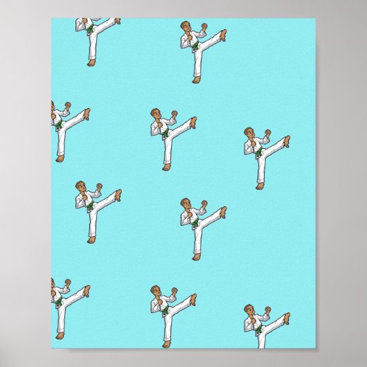 vechtkunsten op blauw poster (Voorkant)