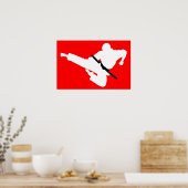 vechtkunsten silhouettes poster (Keuken)