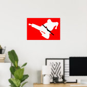 vechtkunsten silhouettes poster (Thuiskantoor)