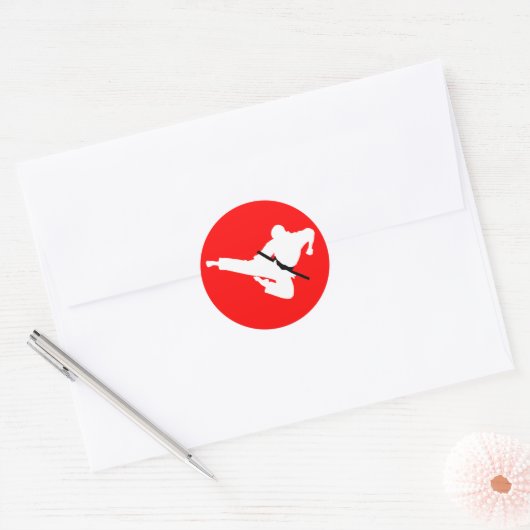 vechtkunsten silhouettes ronde sticker (Envelop)