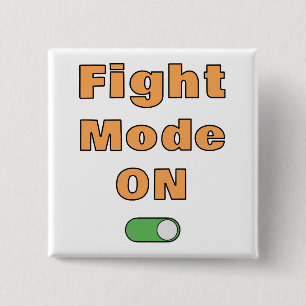 Vechtmodus Aan Vierkante Button 5,1 Cm