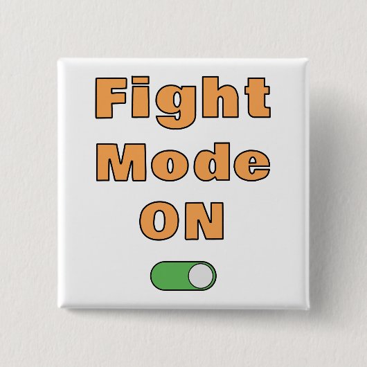 Vechtmodus Aan Vierkante Button 5,1 Cm (Voorkant)