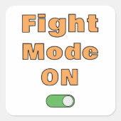 Vechtmodus Aan Vierkante Sticker (Voorkant)