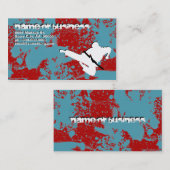 vechtsport : grunge silhouettes : visitekaartje (Voorkant / Achterkant)