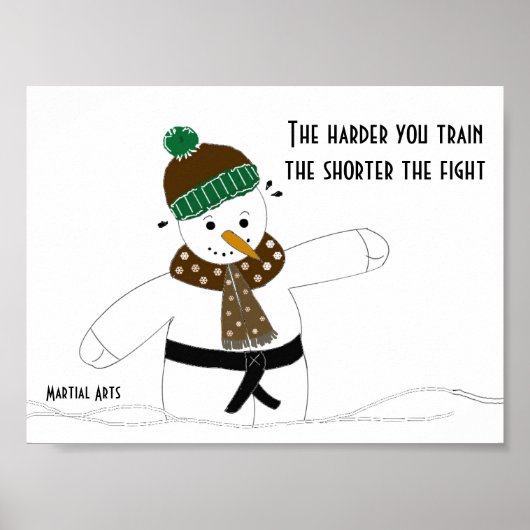 Vechtsport Hoe Harder Je Traint Poster (Voorkant)