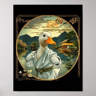 Vechtsport Karate Eend Zonsondergang Tuin Mma Poster