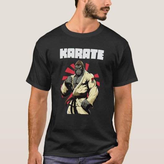 Vechtsport Karate Gorilla 1 T-shirt (Voorkant)