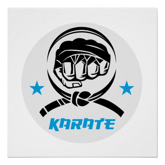 Vechtsport Karate Zwarte Band Perfect Poster (Voorkant)