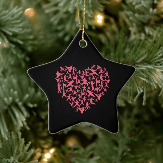 vechtsport meisjes karate hart keramisch ornament (Boom)