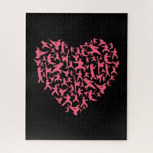vechtsport meisjes karate hart legpuzzel (Verticaal)