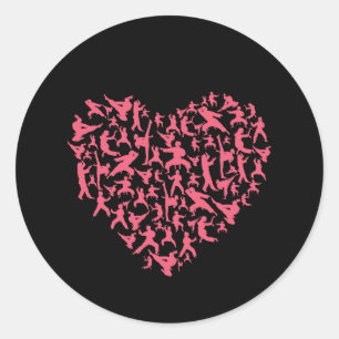 vechtsport meisjes karate hart ronde sticker