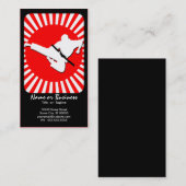 vechtsport : rode stralen visitekaartje (Voorkant / Achterkant)