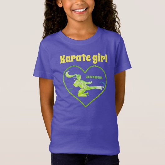 vechtsport schoppen meisje sport deze schattige ka t-shirt (Voorkant)